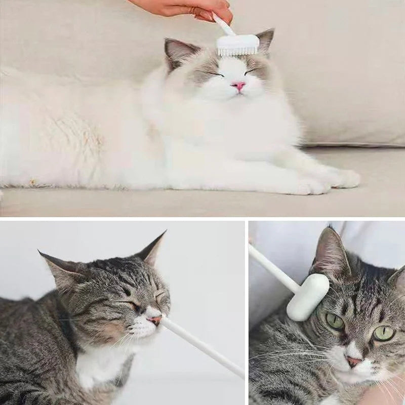 Massagebürste für Katzen mit langem Griff