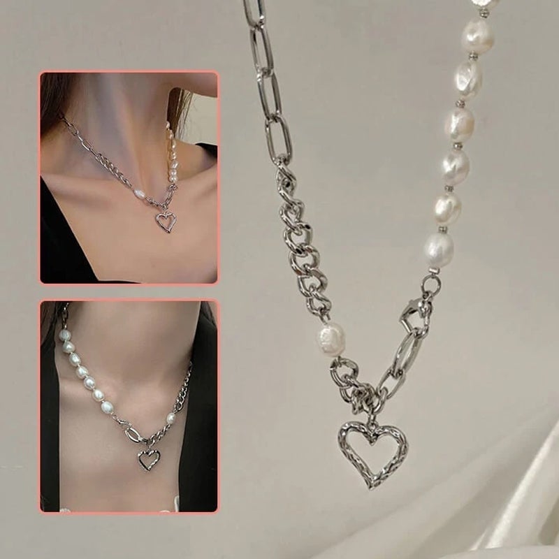 Barockes Perlen Herz Halskette