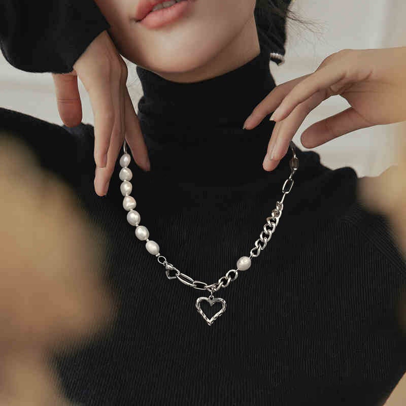Barockes Perlen Herz Halskette