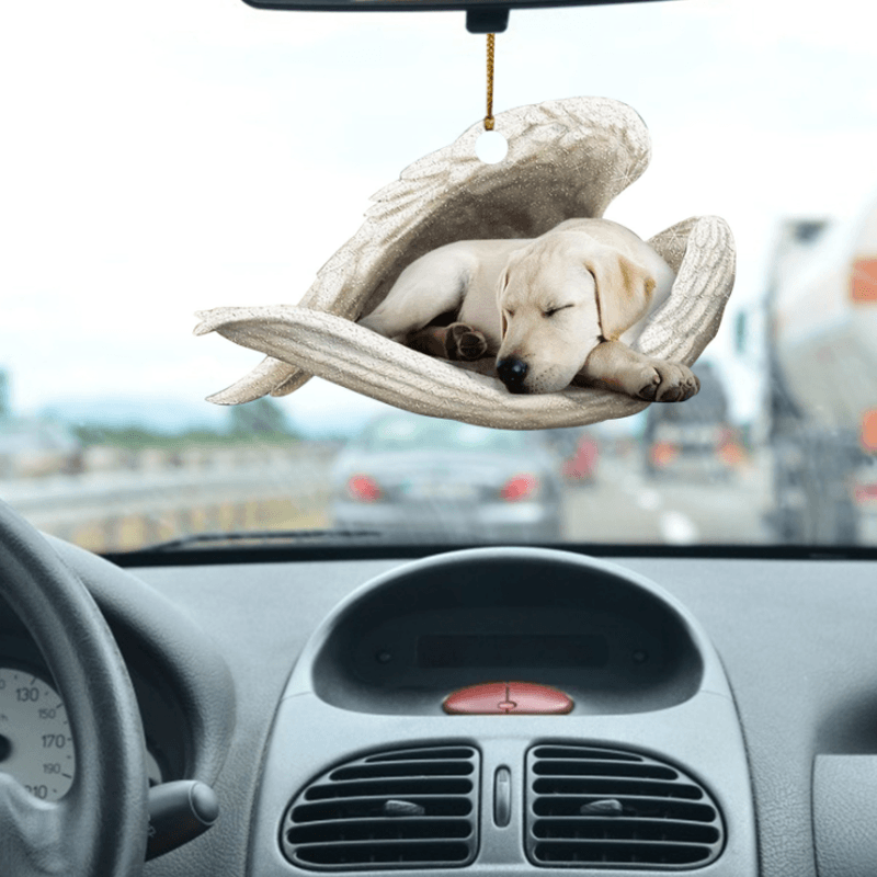 Autoanhänger>>Schlafender Hund mit Engelsflügel