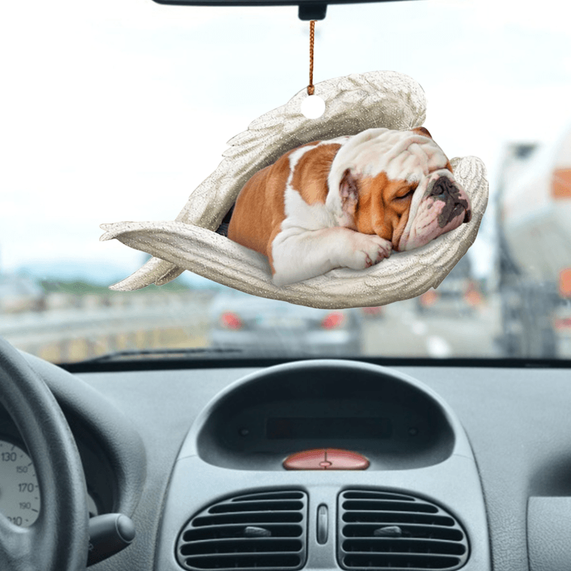Autoanhänger>>Schlafender Hund mit Engelsflügel